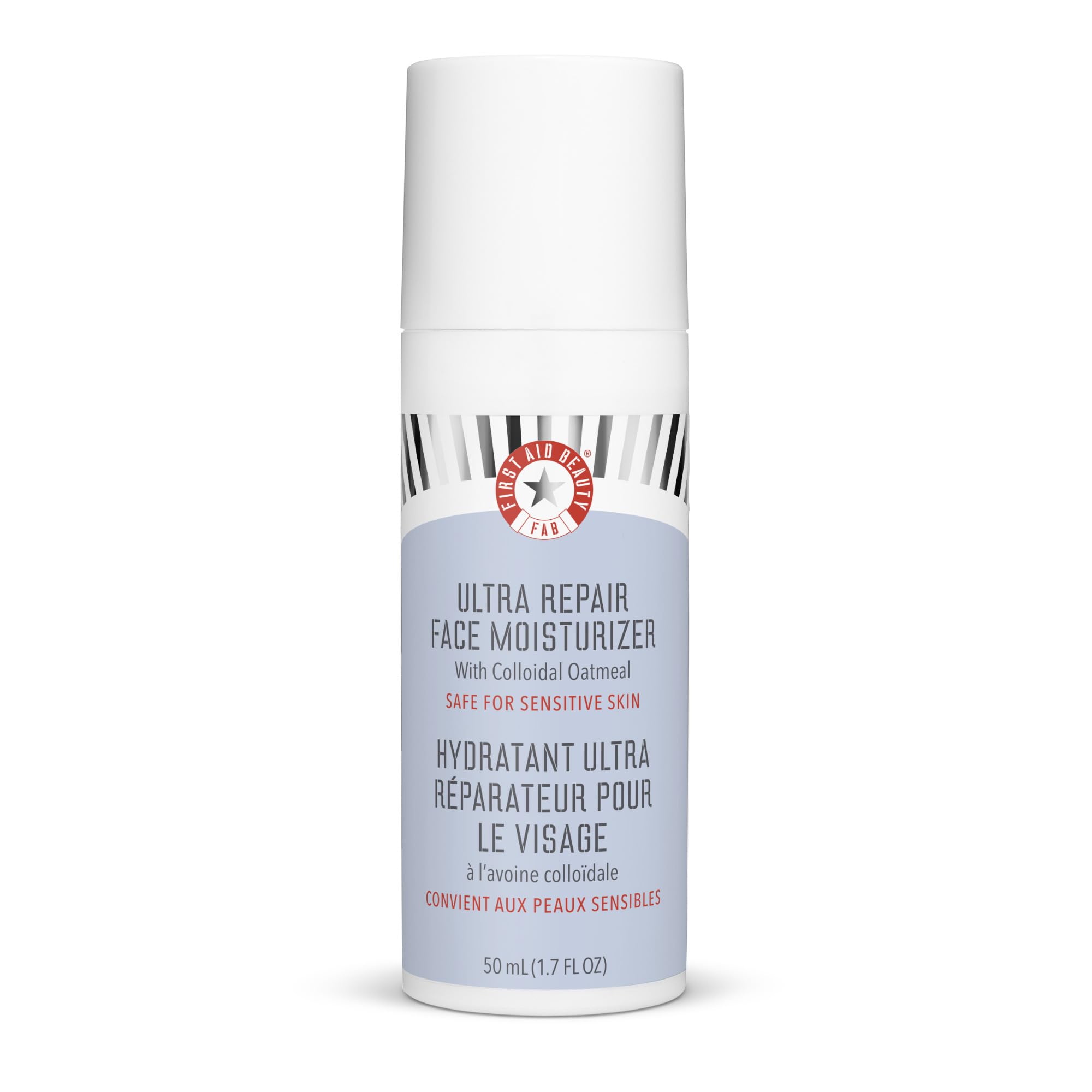First Aid Beauty Ultra Repair Face Moisturizer bottle pump for lightweight daily hydration