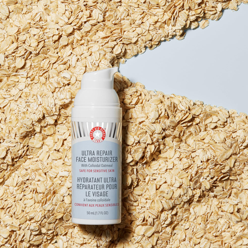 First Aid Beauty Ultra Repair packaging box highlighting vegan and cruelty-free status