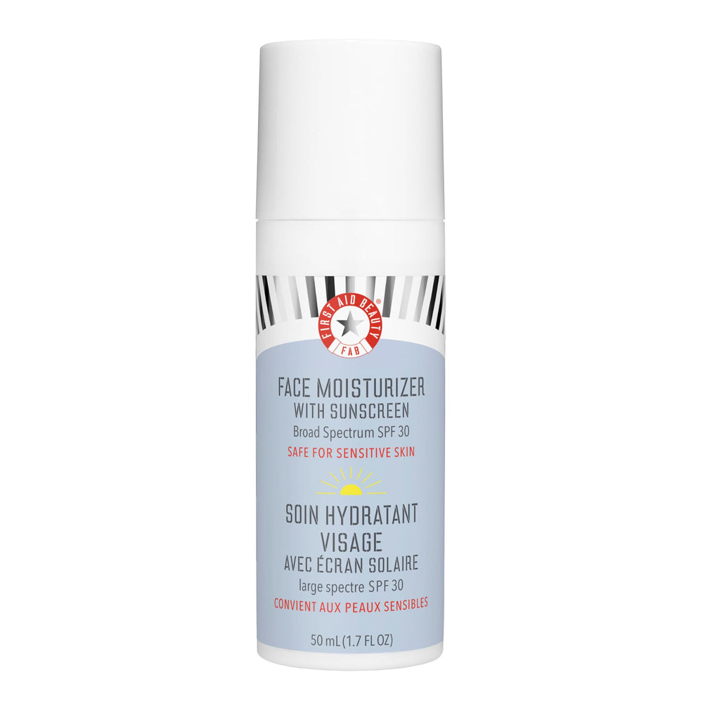 First Aid Beauty Ultra Repair Face Moisturizer SPF 30 tube delivering daily hydration.