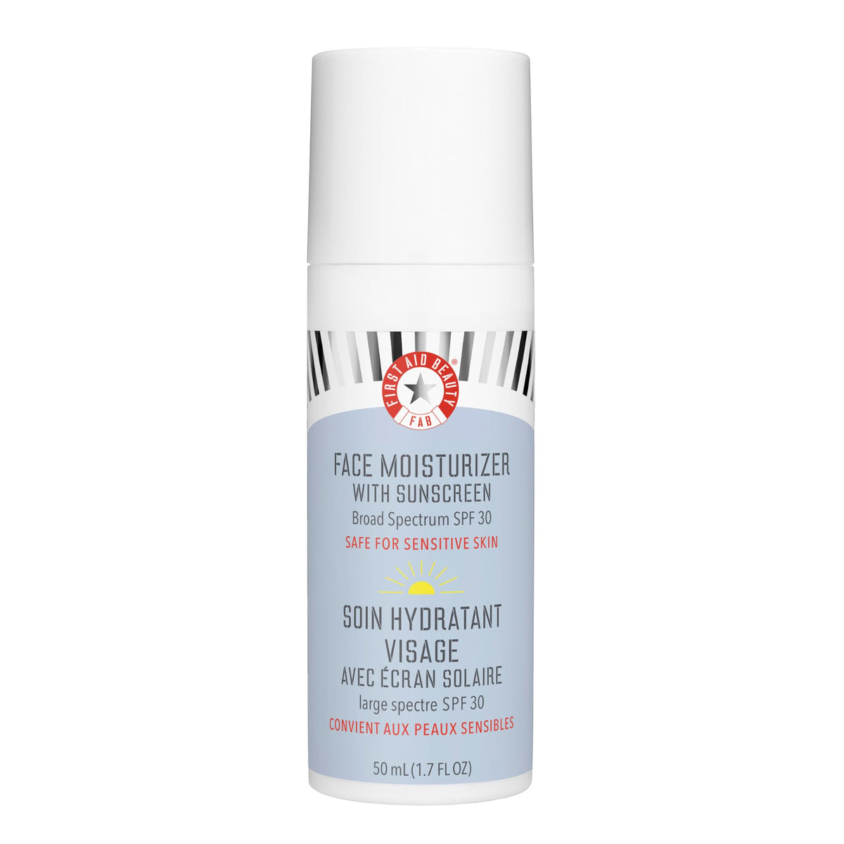 First Aid Beauty Ultra Repair Face Moisturizer SPF 30 tube delivering daily hydration.