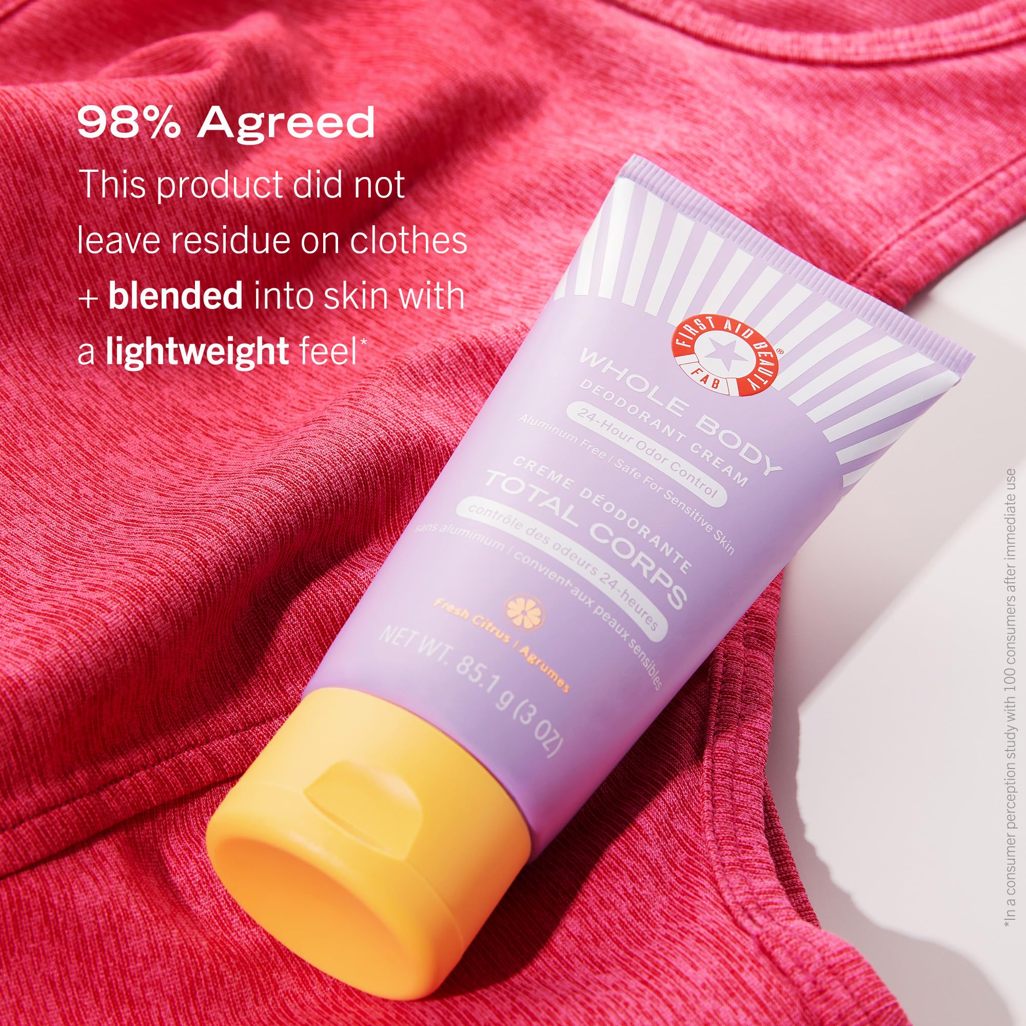 First Aid Beauty Whole Body Deodorant Cream used underboobs for odor control.
