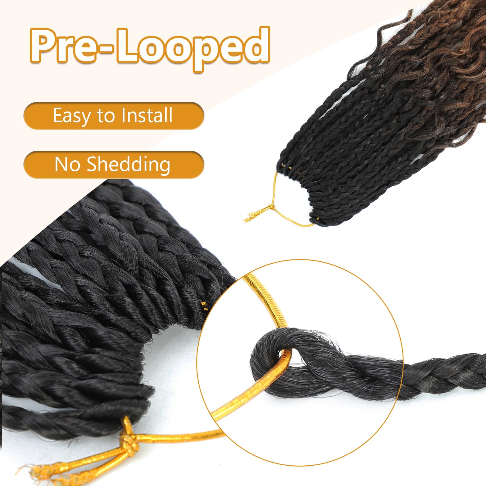 Eight-pack package of 14-inch crochet braids ready for styling