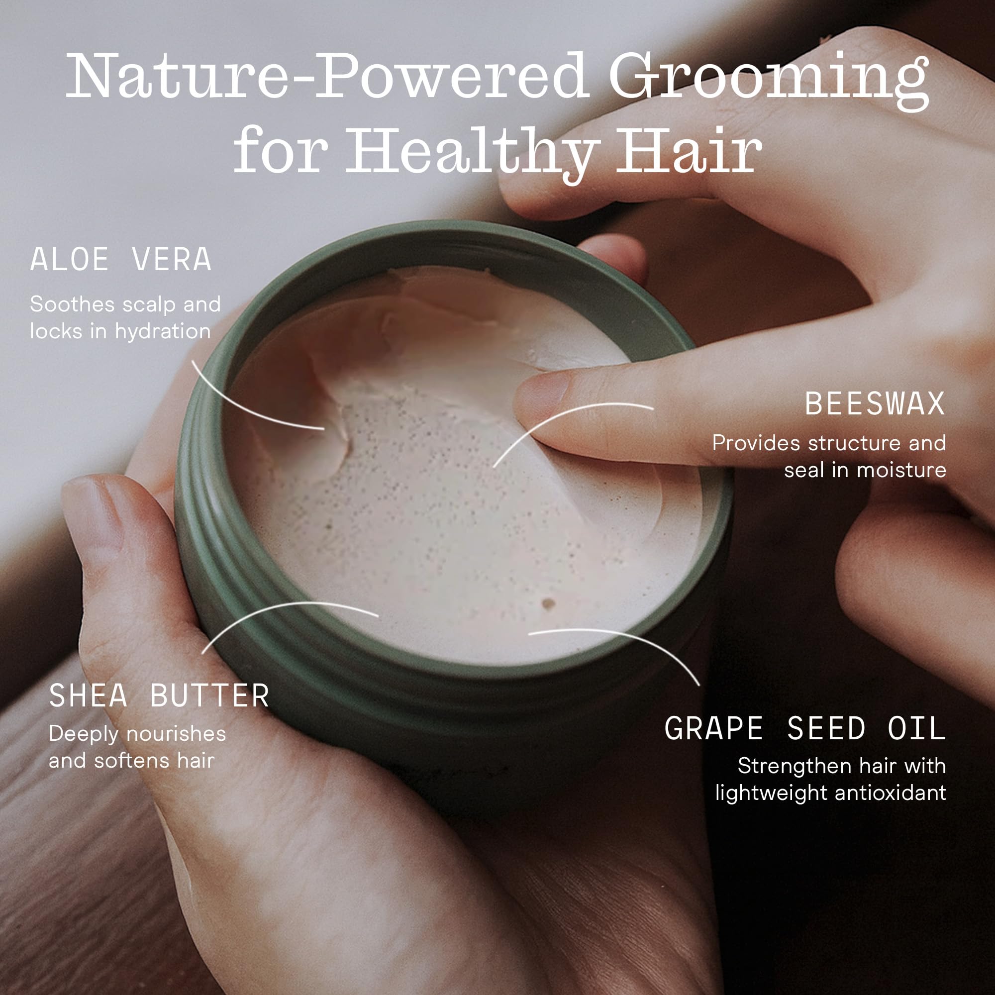 Firsthand pomade being applied to damp hair for easy distribution