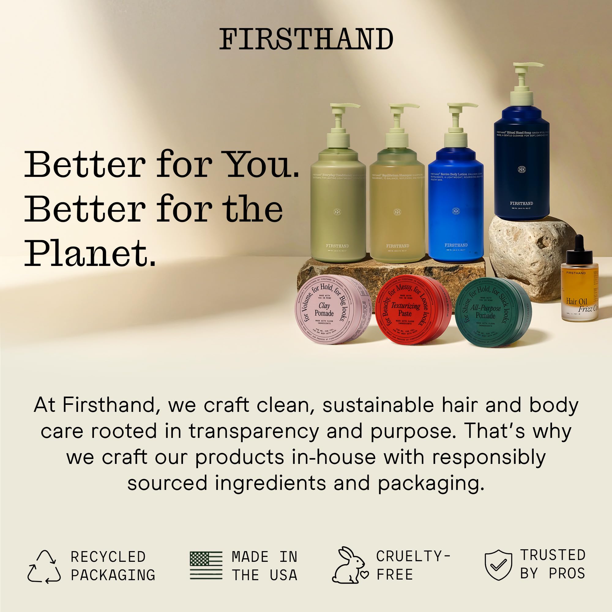 Firsthand texturizing paste packaging box with FSC-certified paper