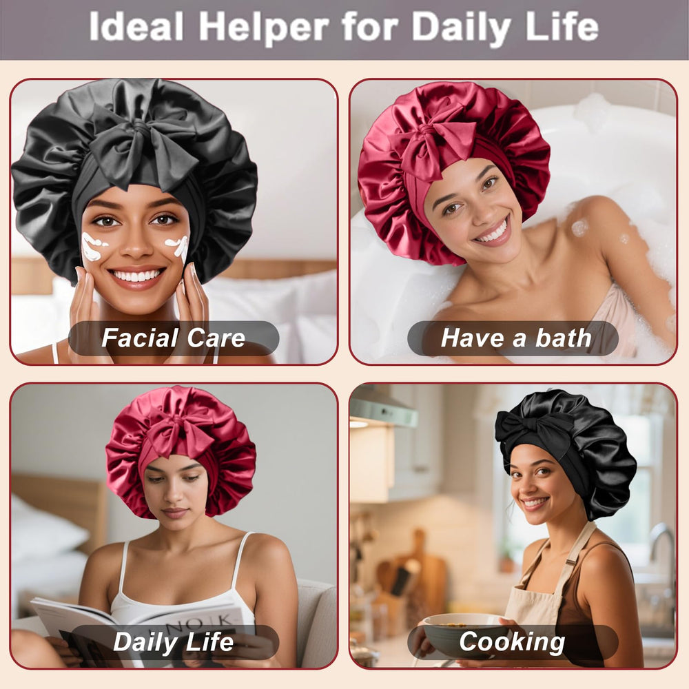 FIRSTPELLA breathable silk satin bonnet ready for daily routine use.