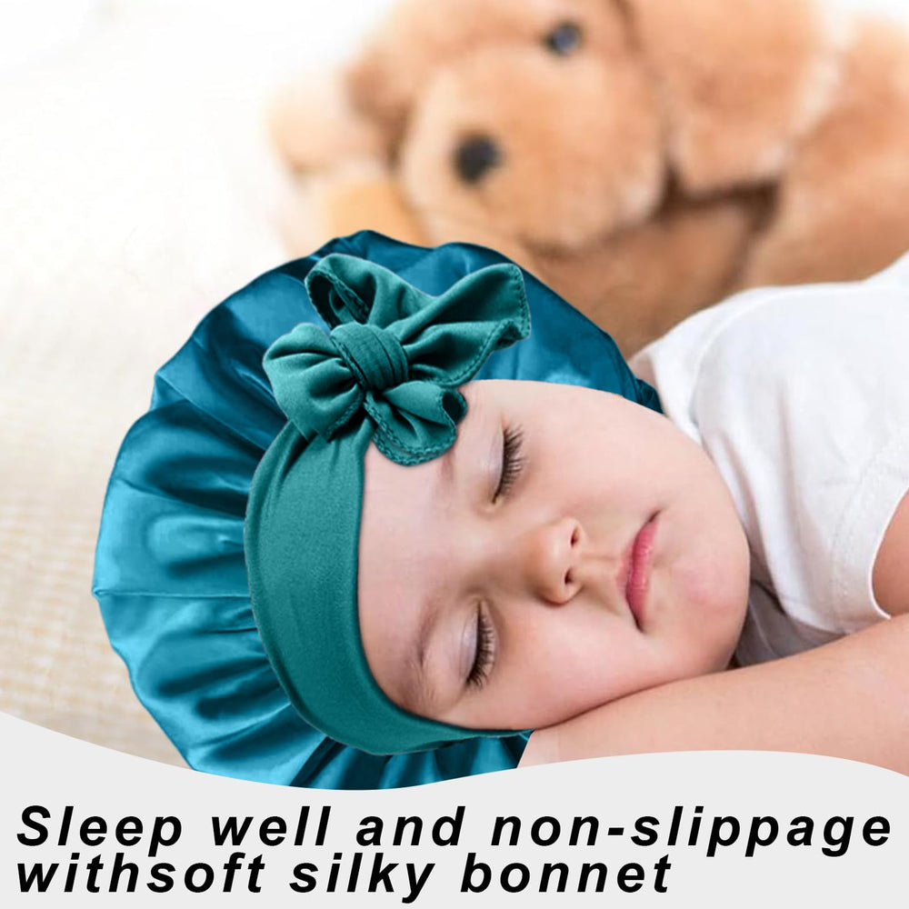 FIRSTPELLA silk bonnet with wide elastic-band offers comfortable secure fit.