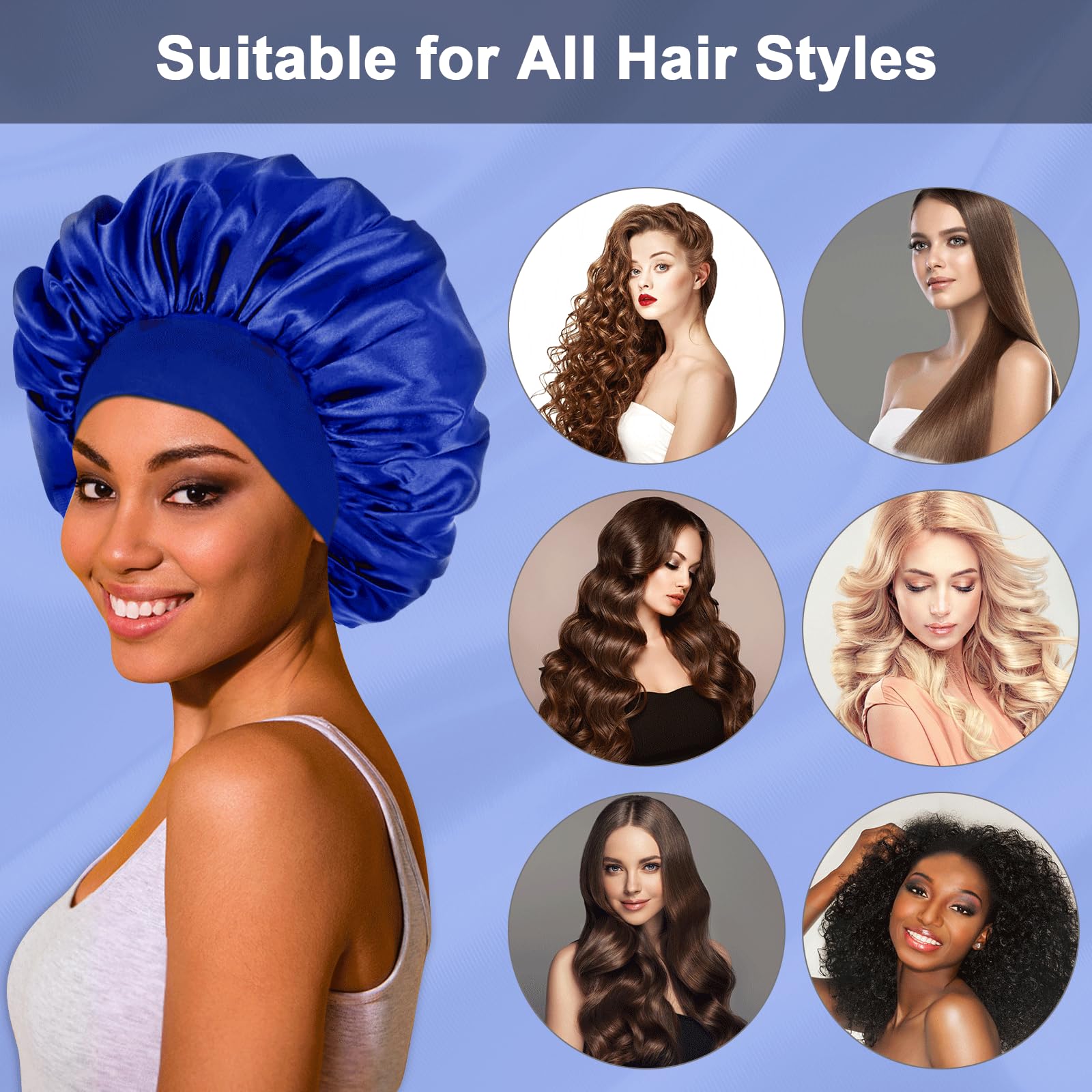 FIRSTPELLA bonnet protects hair from friction, reducing frizz and breakage overnight