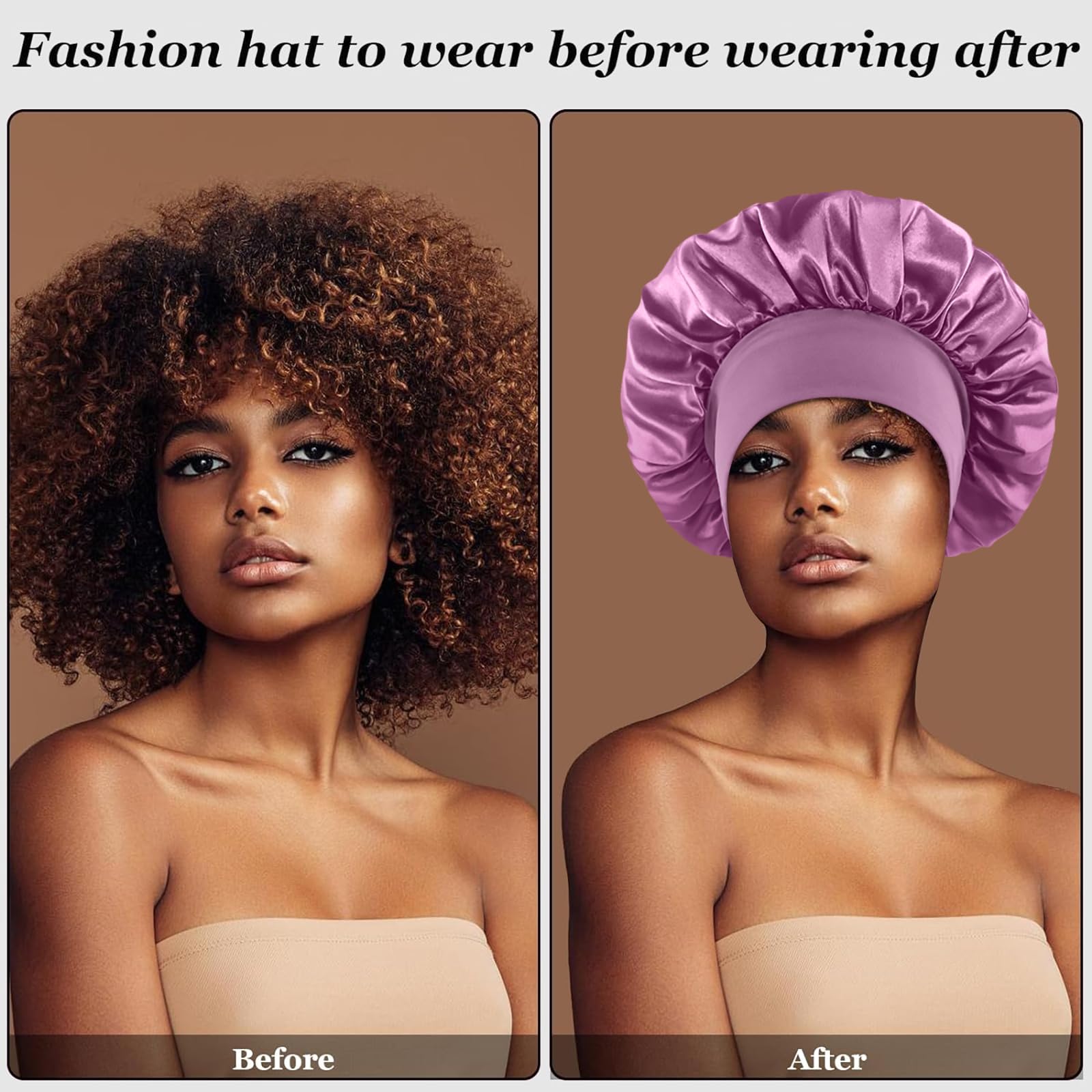 FIRSTPELLA silk satin bonnet in pink reduces frizz and breakage.