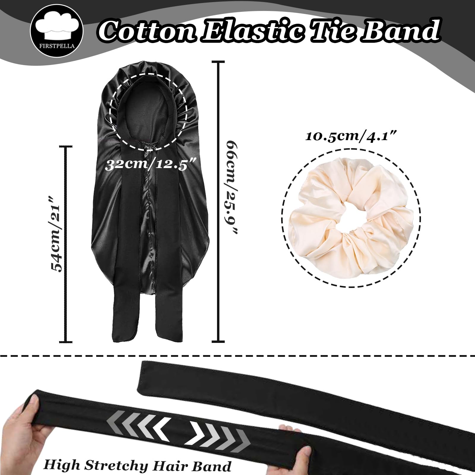 FIRSTPELLA silk satin hair-braids-cap designed for long hair prevents tangling