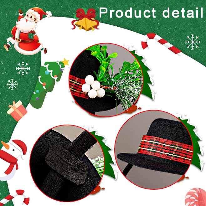 Firuilo Christmas top hat with holly berries adds festive charm