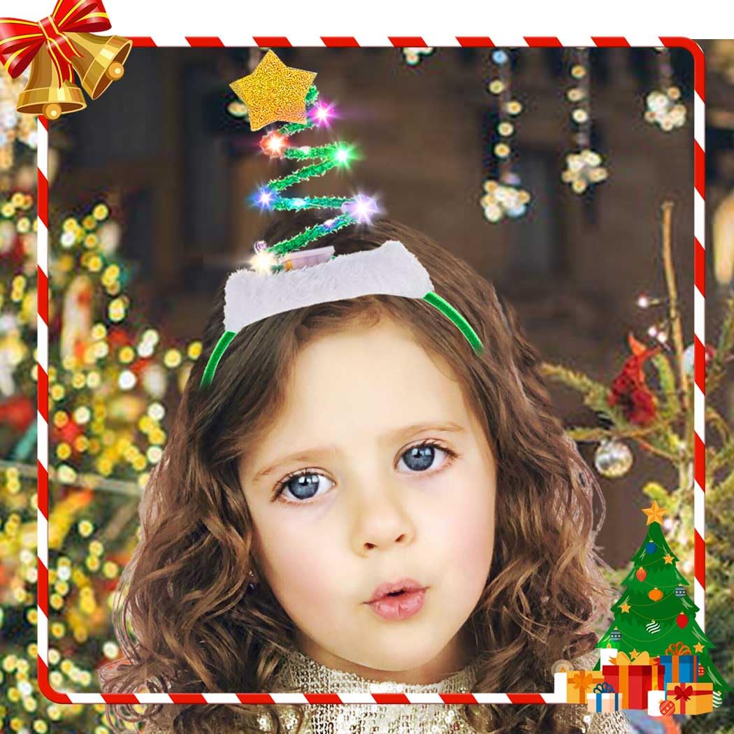 Firuilo LED hair accessory for women adds festive glow to outfits and costumes.