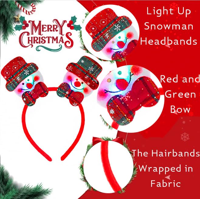 Firuilo snowflake bow headpiece glows for parties and events