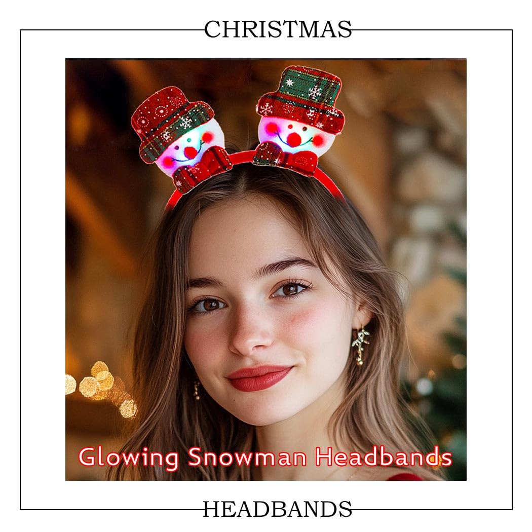 Firuilo snowman hairband in red fabric designed for comfortable all-day wear