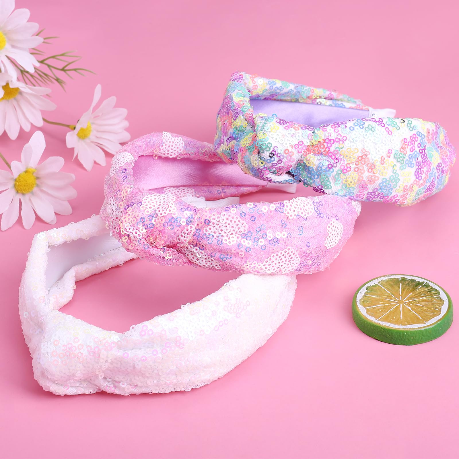 Fishdown fishown sequin headbands white pack provide soft, comfortable shine for school days and parties.