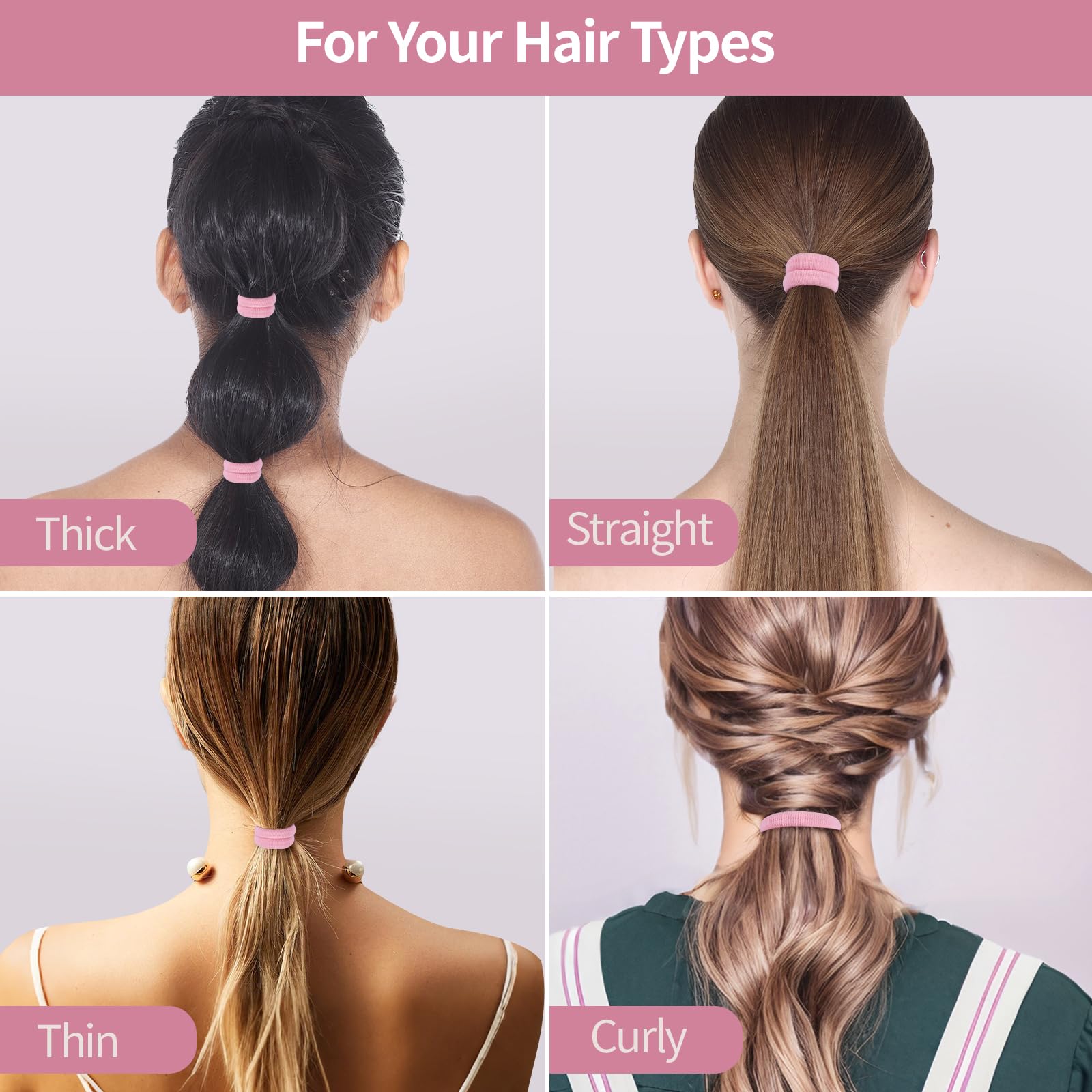 Fishinsea pink hair ties used daily for a versatile routine.
