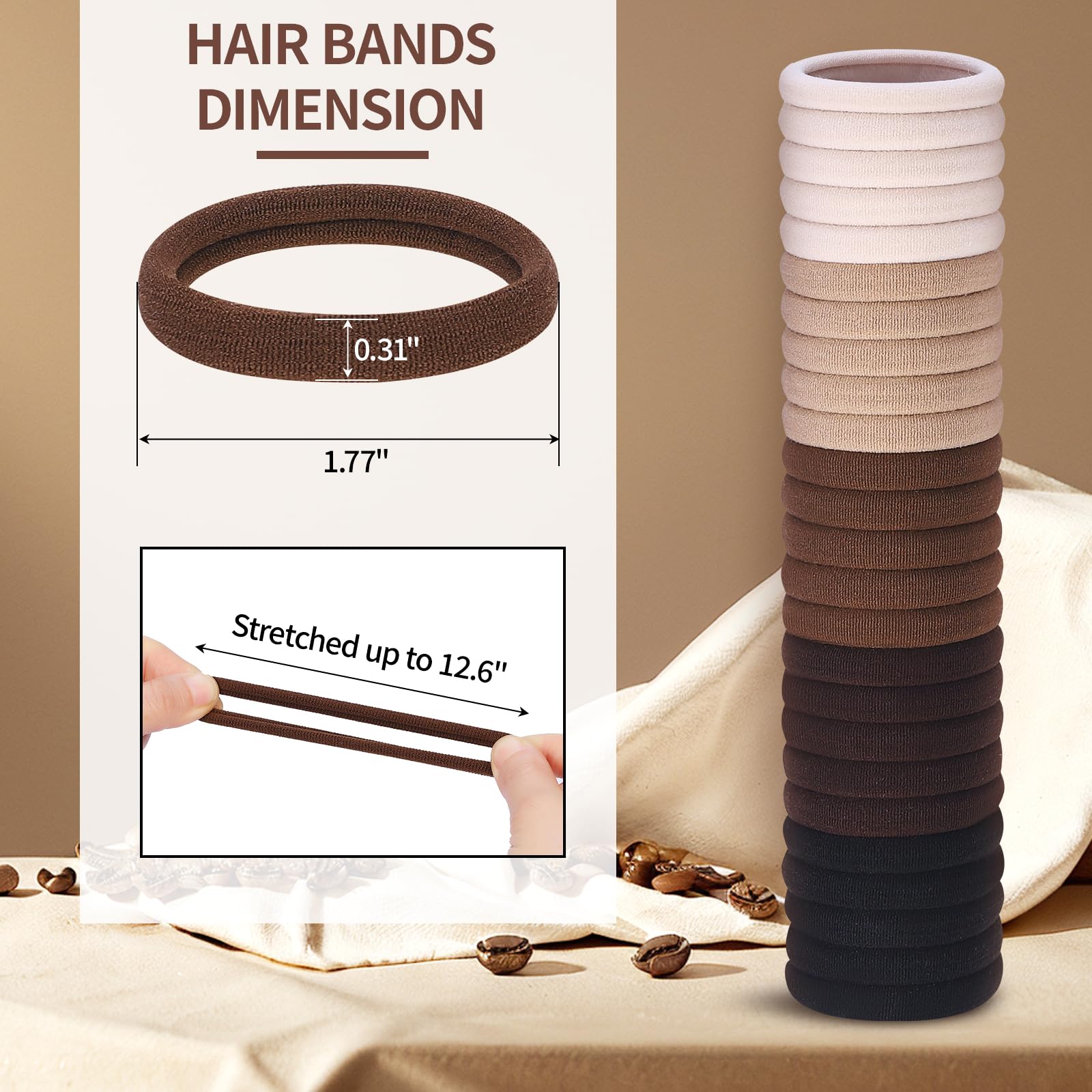 Fishinsea beige hair ties showcase versatile styling for office to workouts