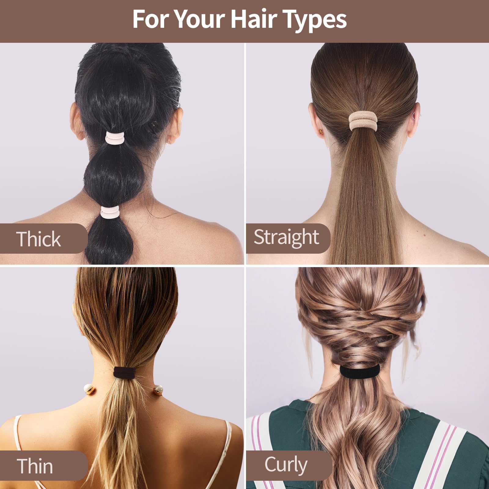 Fishinsea brown hair ties provide reliable hold for thick and thin hair types