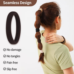 Fishinsea coffee-colored hair ties demonstrate gentle stretch for all-day comfort