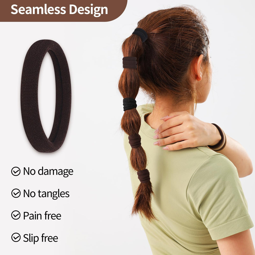 Fishinsea hair ties shown in ponytail styling for sleek, long-lasting updos.