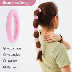 Fishinsea seamless elastics demonstrate sleek ponytails and styling ideas.