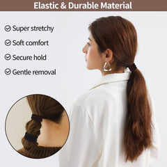 Fishinsea seamless hair ties on a braid demonstrating gentle stretch for various textures.