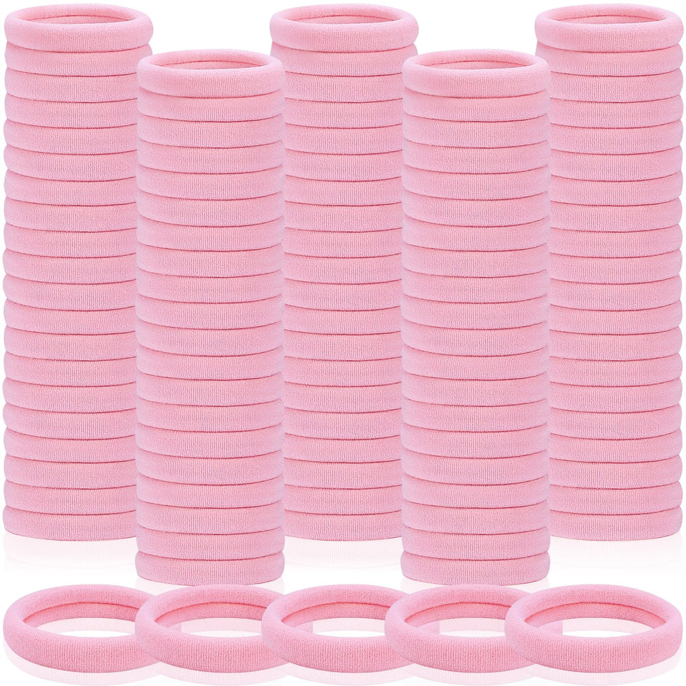 Fishinsea seamless hair ties pink pack closeup shows secure, damage-free hold for all hair types.