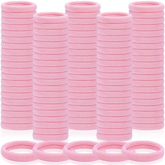 Fishinsea seamless hair ties pink pack closeup shows secure, damage-free hold for all hair types.