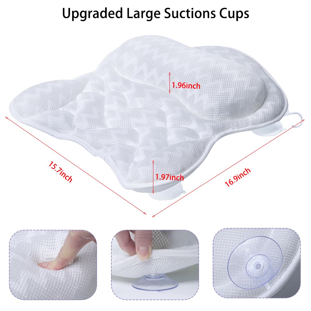 Fitheaven bath pillow 3D mesh butterfly provides breathable cooling while supporting shoulders