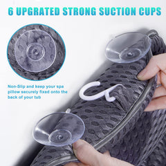 Fitheaven bath pillow suction cups secure to tub surface for slip-free use