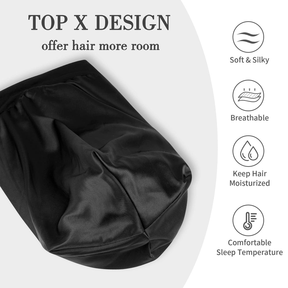 Fittia bonnet wide band design keeps it in place all night.