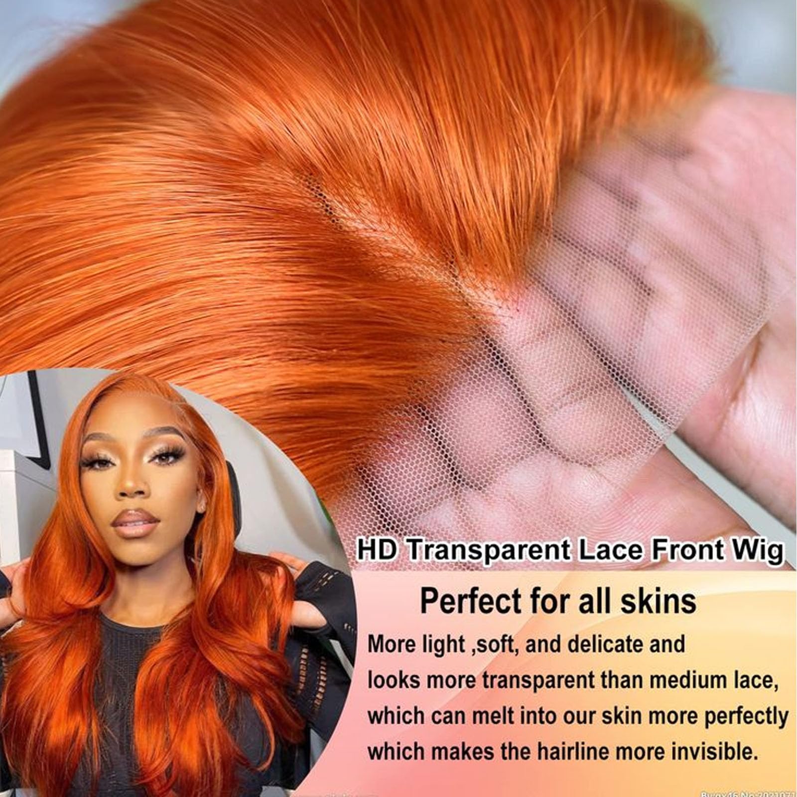 Fiumer Ginger Wig displays full 180% density for natural volume