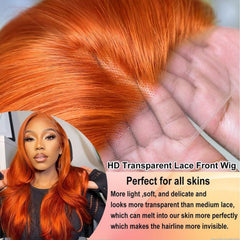 Fiumer Ginger Wig lace-detail close-up emphasizes undetectable HD lace blending.