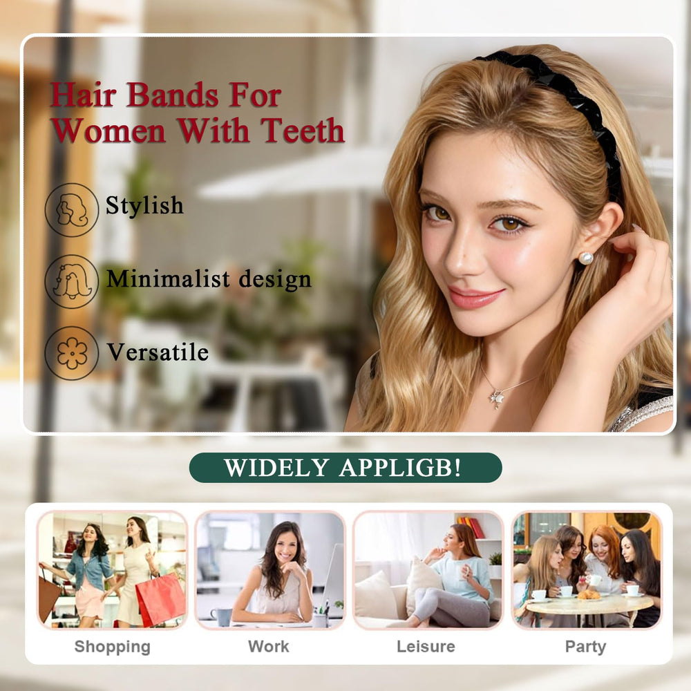 Five Pcs Zig Zag Headbands makeup removal ready for daily routines