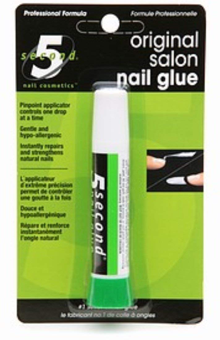 5 Second Salon Nail Glue seals nails for fast repairs and stronger natural nails.