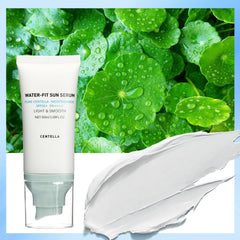 FIVEFULU Centella Sunscreen being spread for quick absorption, lightweight feel.