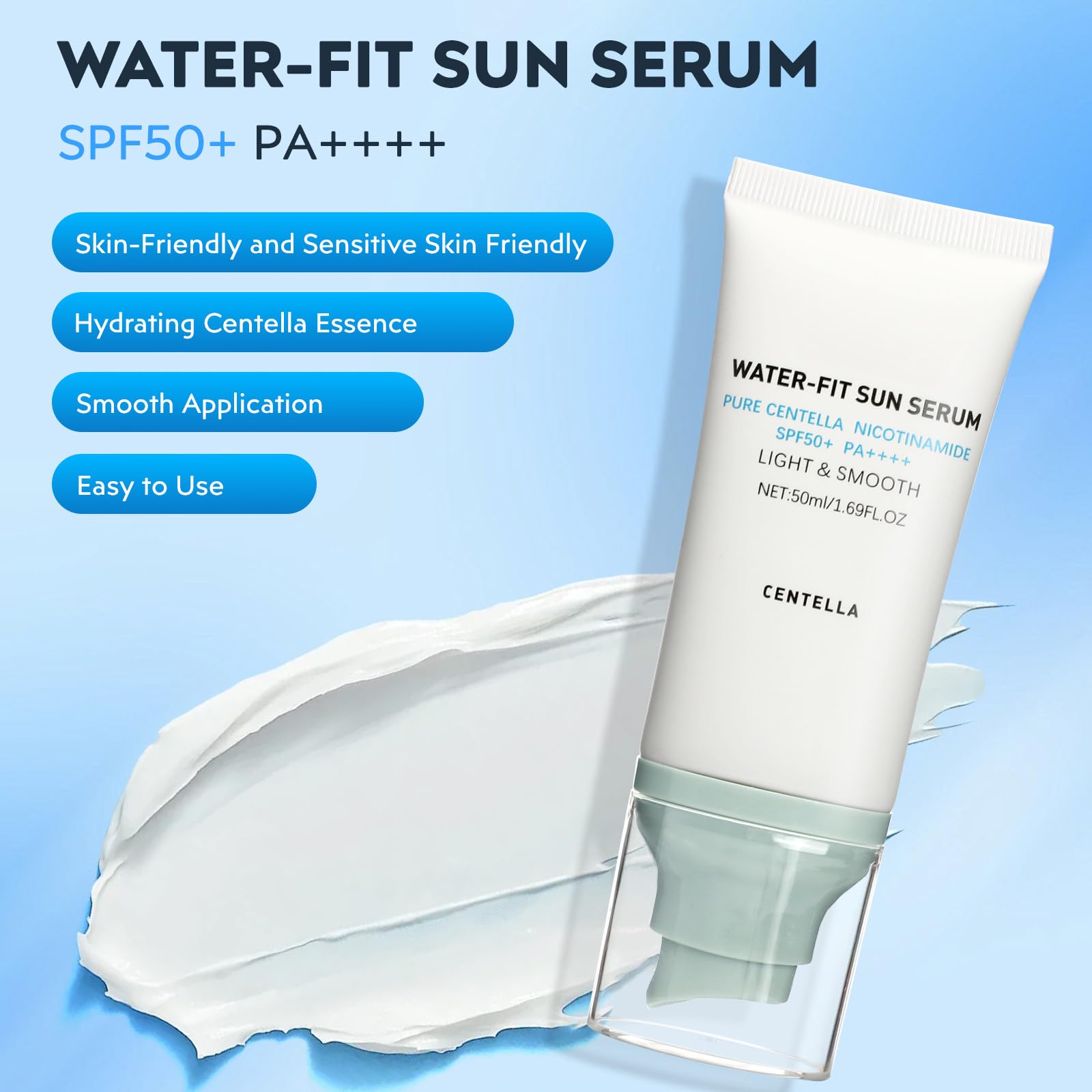 FIVEFULU Centella Sunscreen no white cast on skin for natural tone.