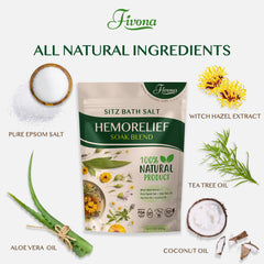 Fivona Hemorelief sitz bath scene shows a calm, soothing soak ritual.