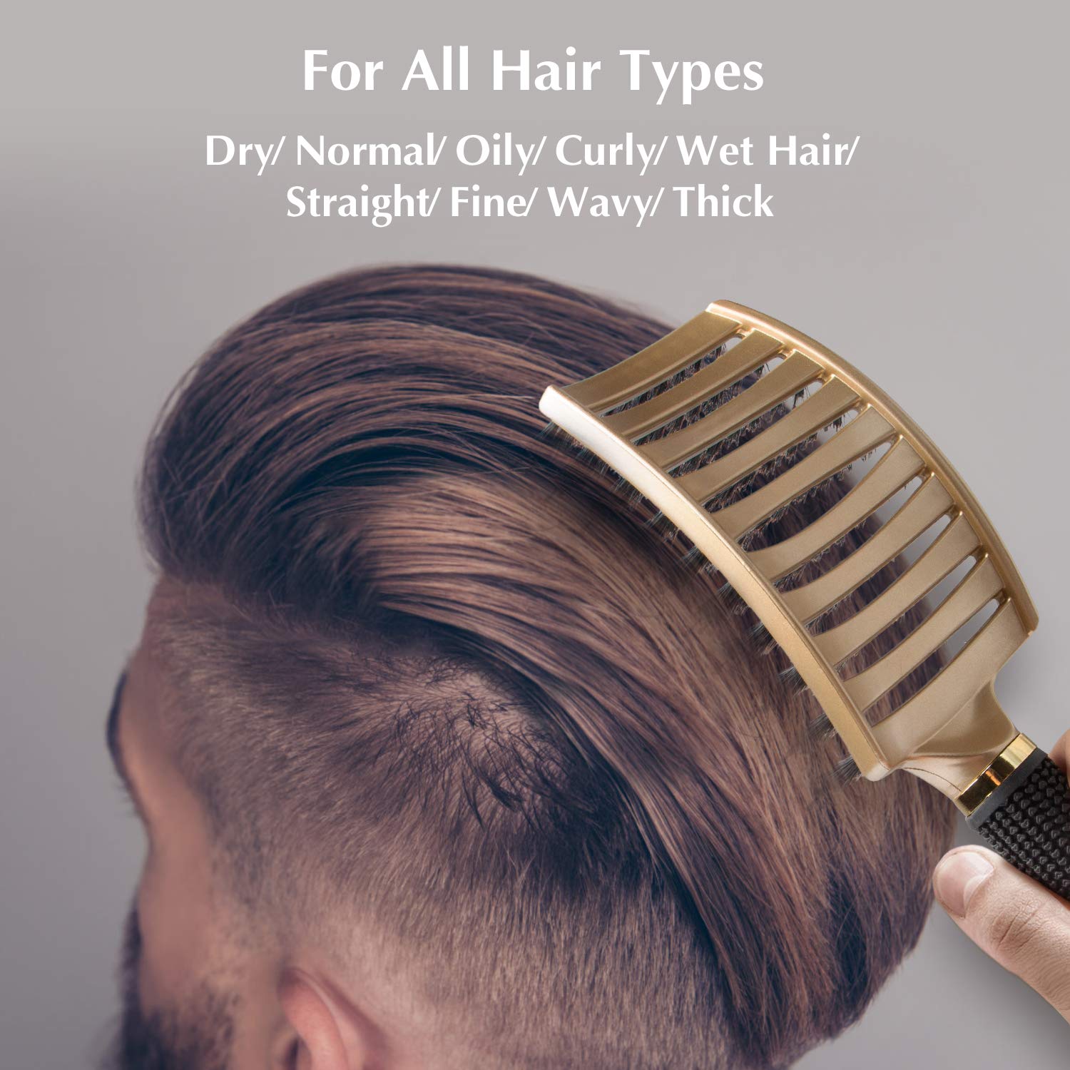 FIXBODY Boar bristle brush aids blow drying with vented airflow.