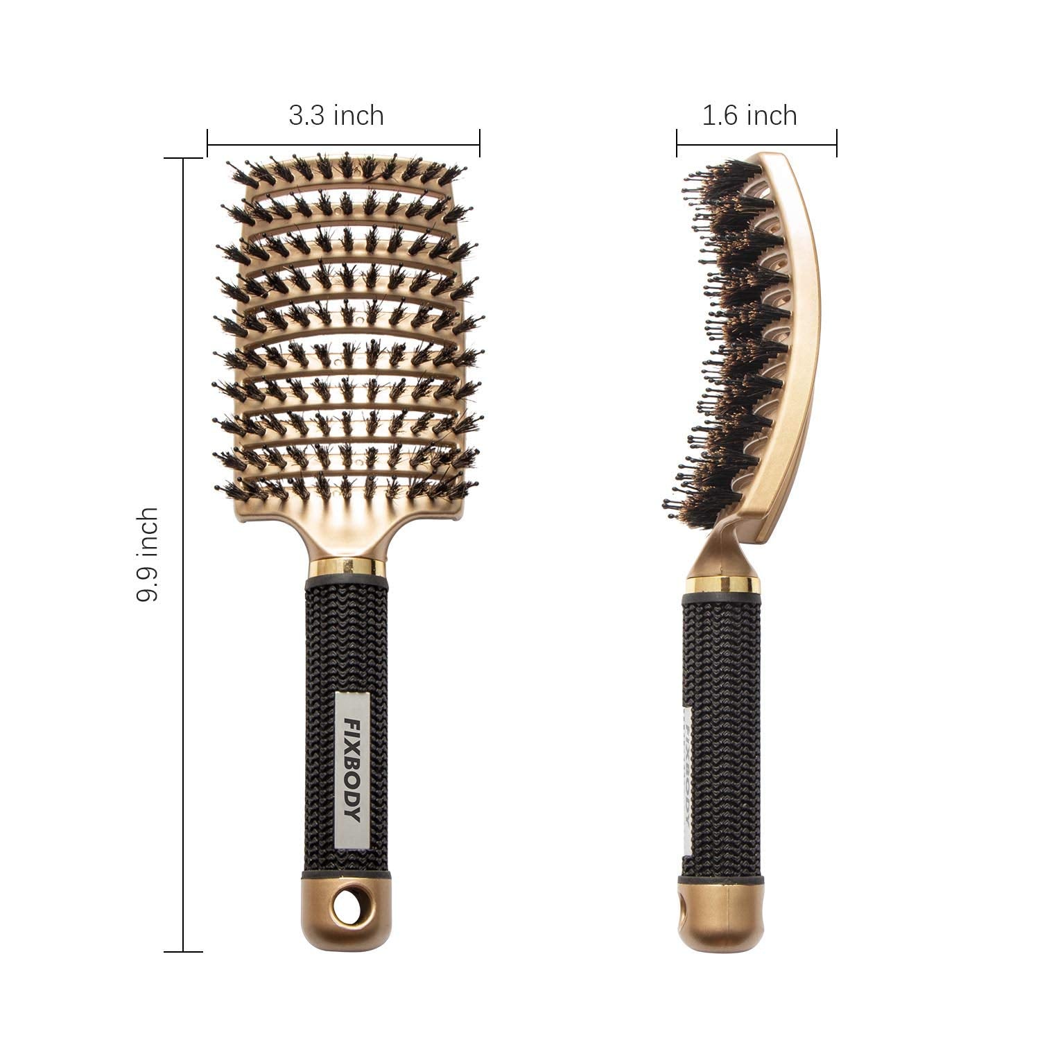 FIXBODY vented design hair brush speeds drying and reduces heat exposure during styling.