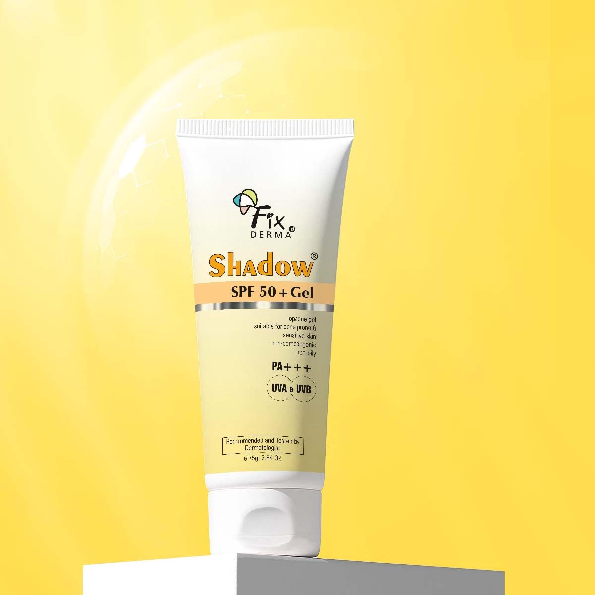 Fixderma Shadow SPF50 being applied on the face for shielded skin during morning routine.