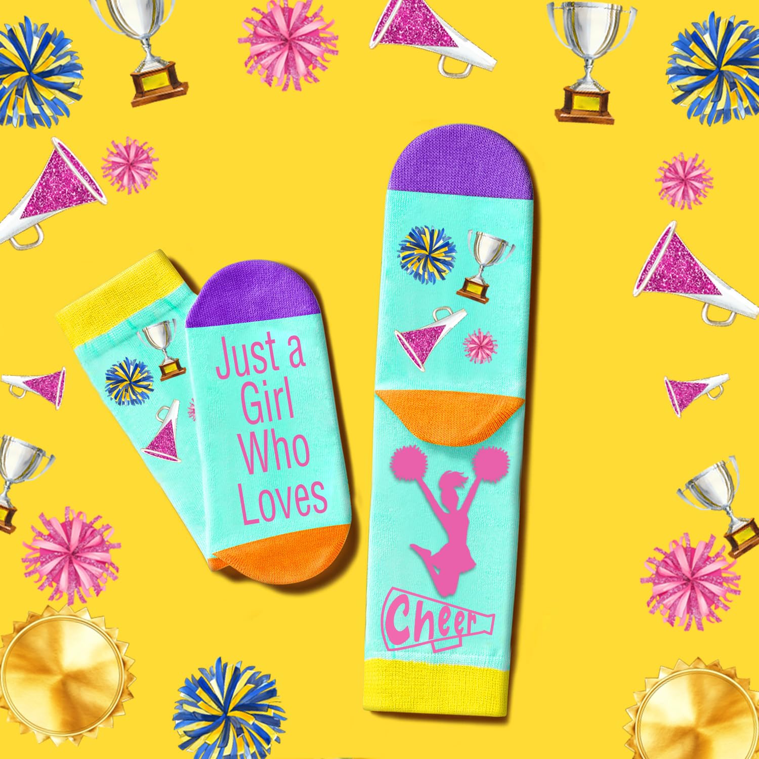 FJHAIY 50-piece cheer stickers set for decorating gear and notebooks