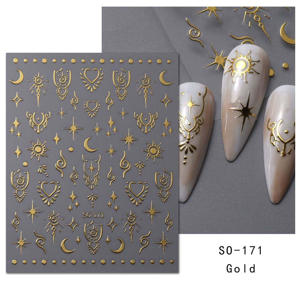 FJSMTOPl holographic glitter decals catch light for versatile seasonal nail art.