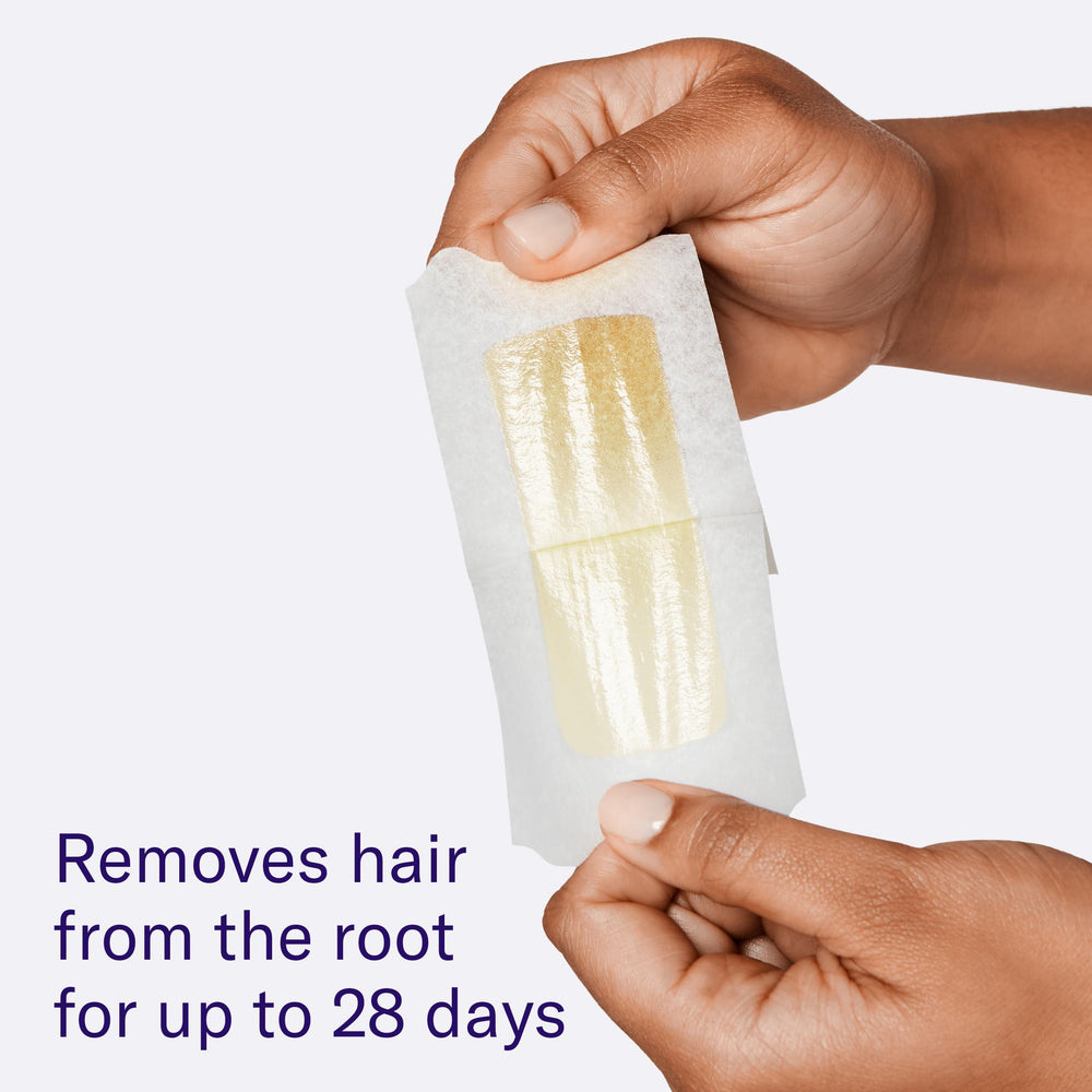 Flamingo post-wax cloths with almond oil soothe skin after waxing.