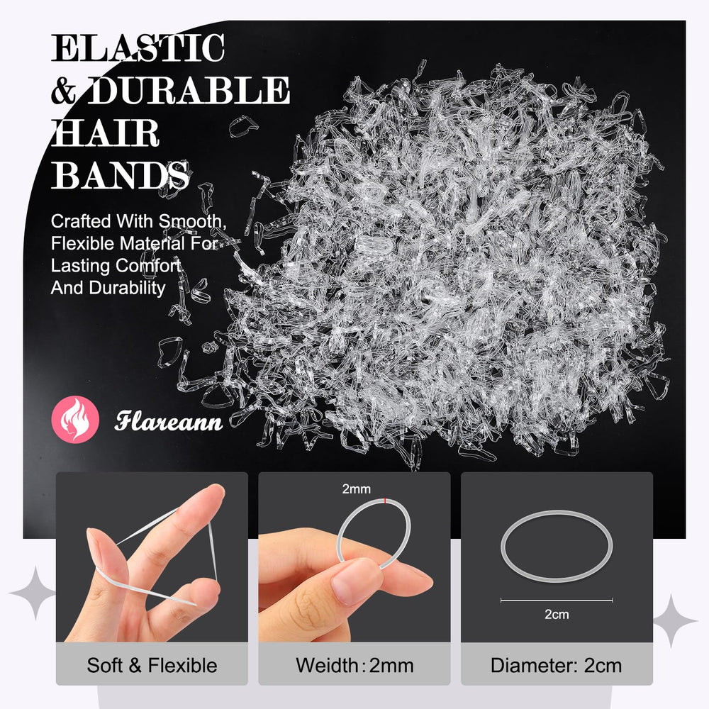 FLAREANN clear elastic bands suit all hair types from fine to thick