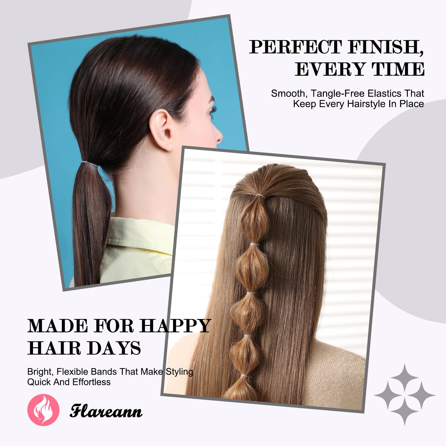 FLAREANN bulk elastics ideal for travel, school, gym, and salon touch-ups