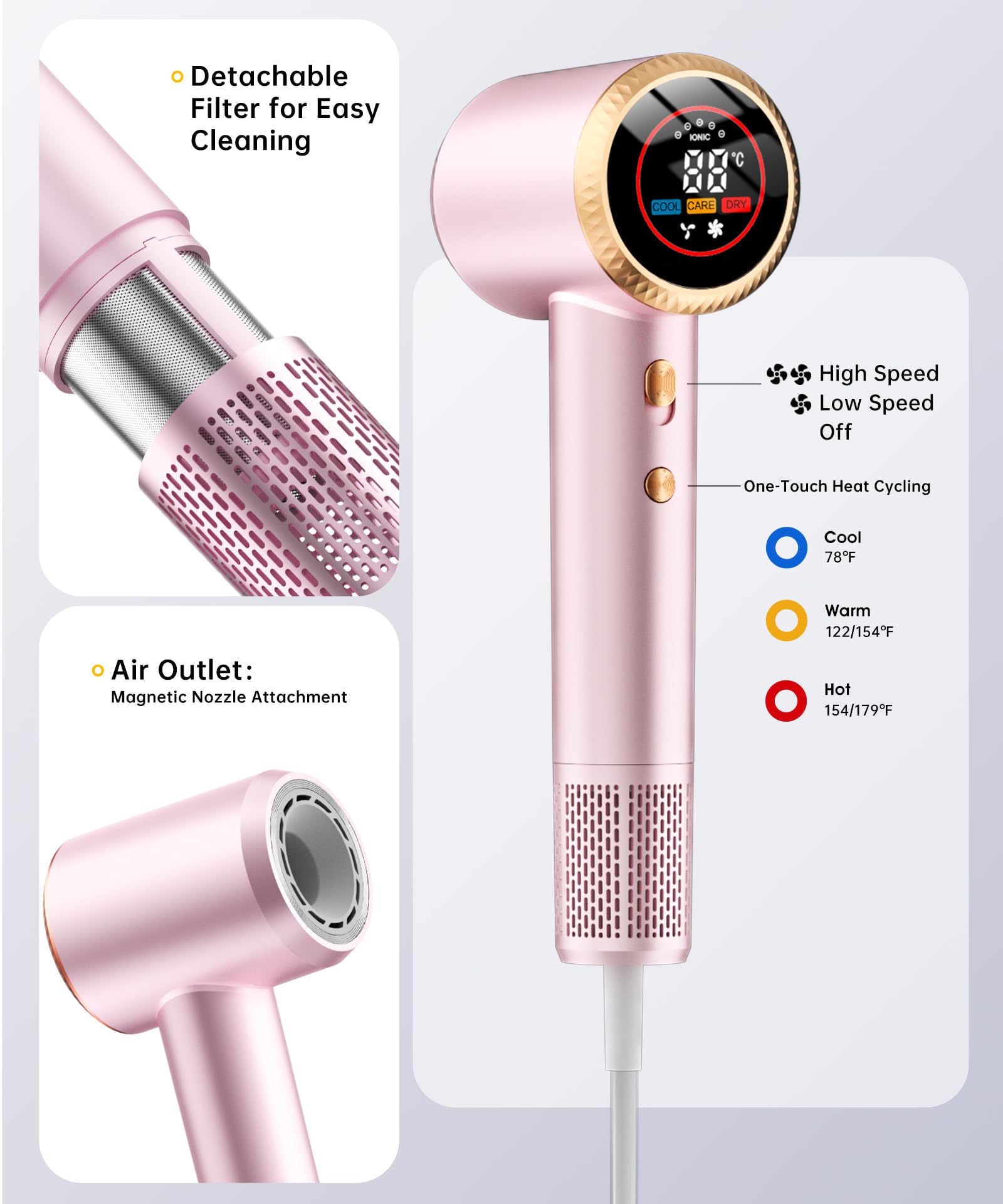Flashbase hair dryer concentrator supports sleek straight styling