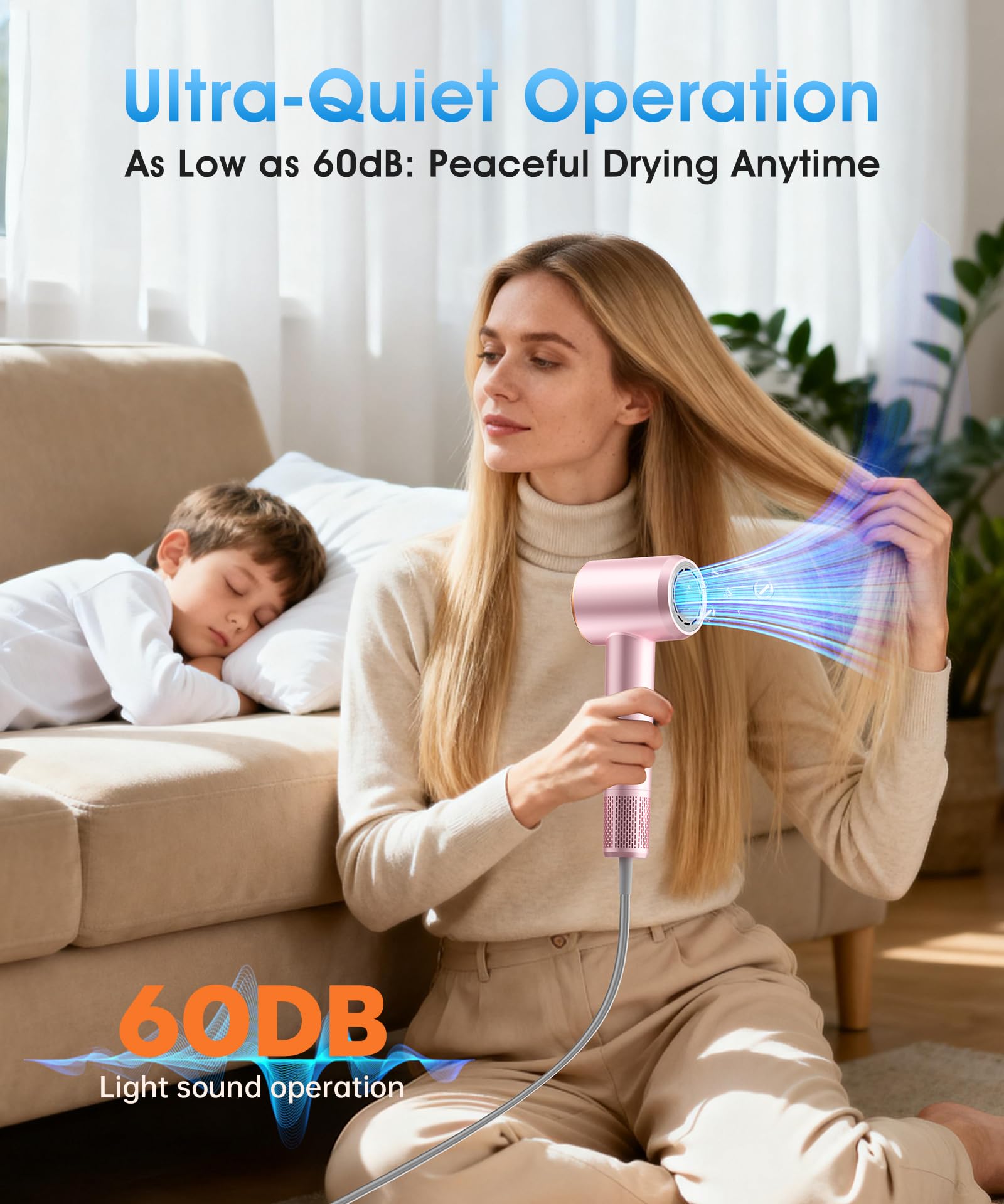 Flashbase hair dryer lightweight body reduces arm fatigue