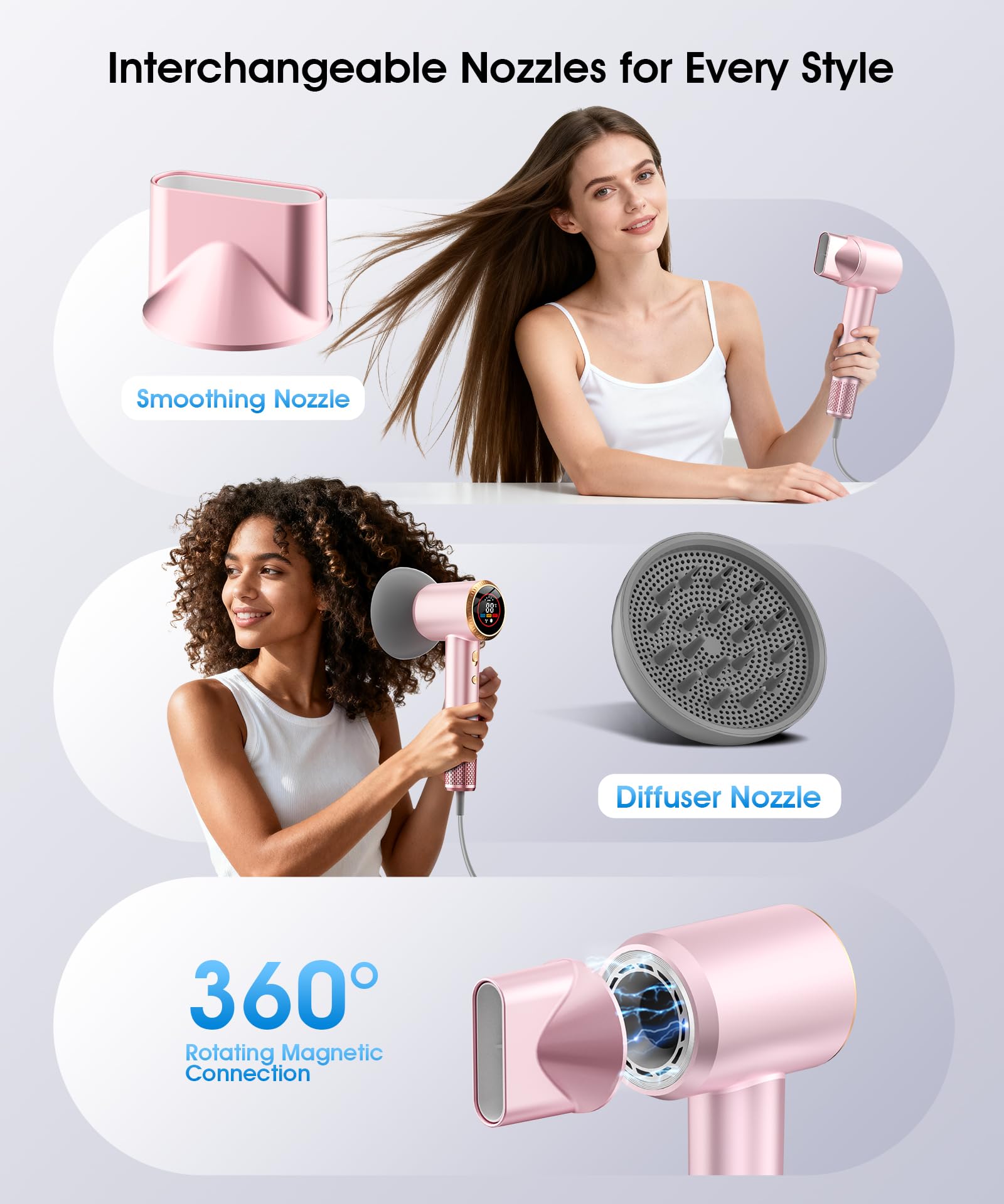 Flashbase hair dryer smart temperature control protects hair