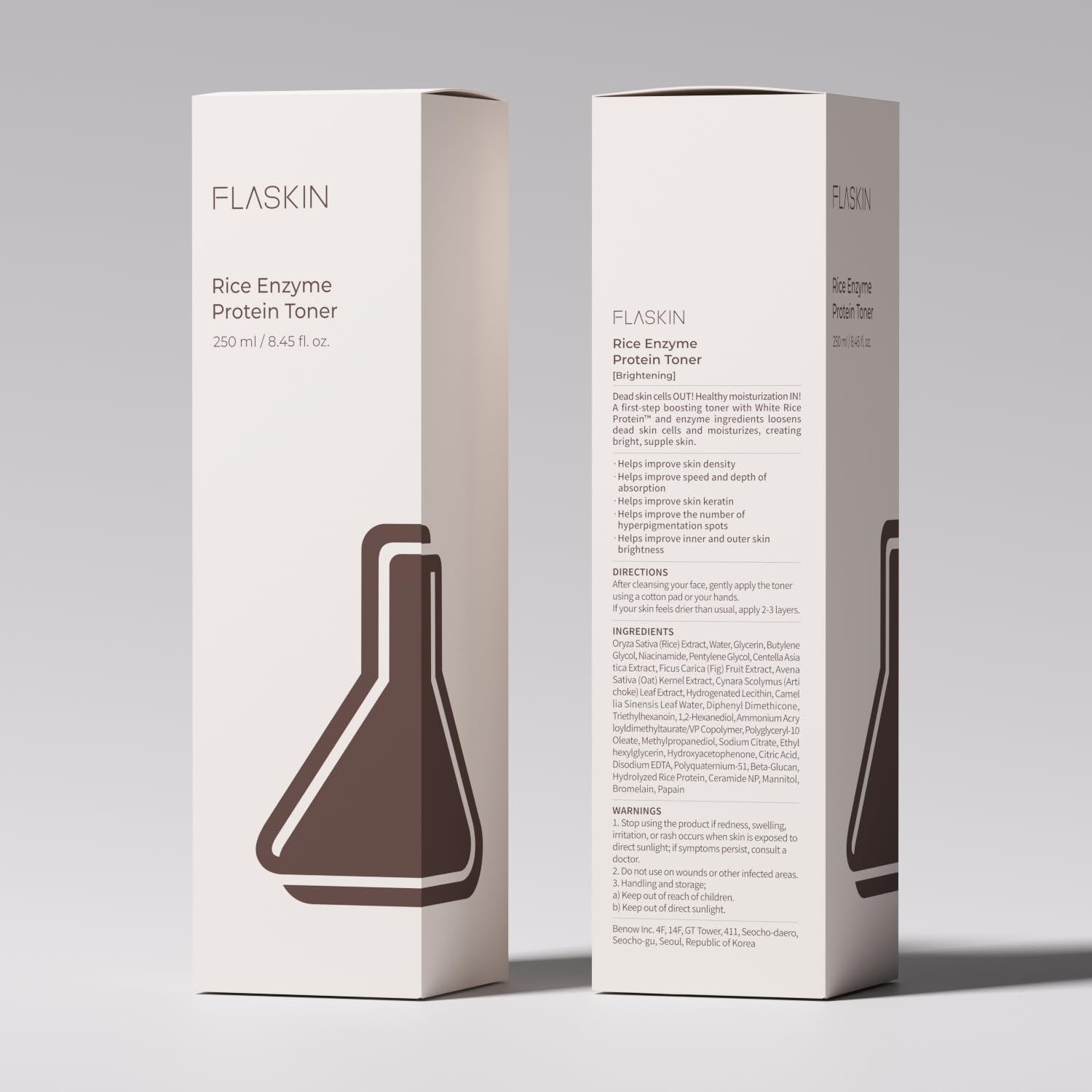 Flaskin Milky Toner paired kit concept shot demonstrates routine synergy with lotion.