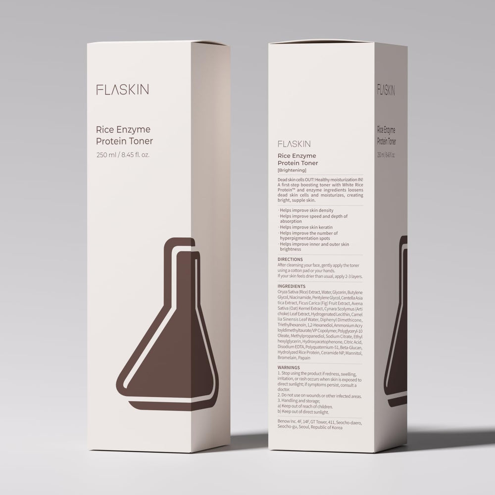 Flaskin Milky Toner paired kit concept shot demonstrates routine synergy with lotion.